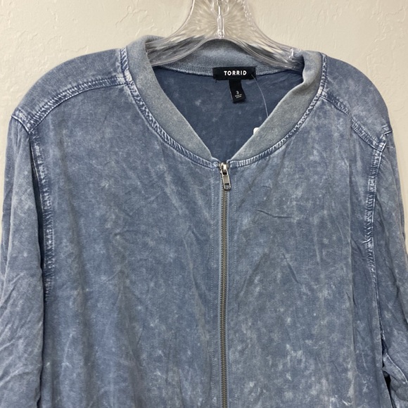 Torrid Blue Bomber Jacket - Picture 2 of 7